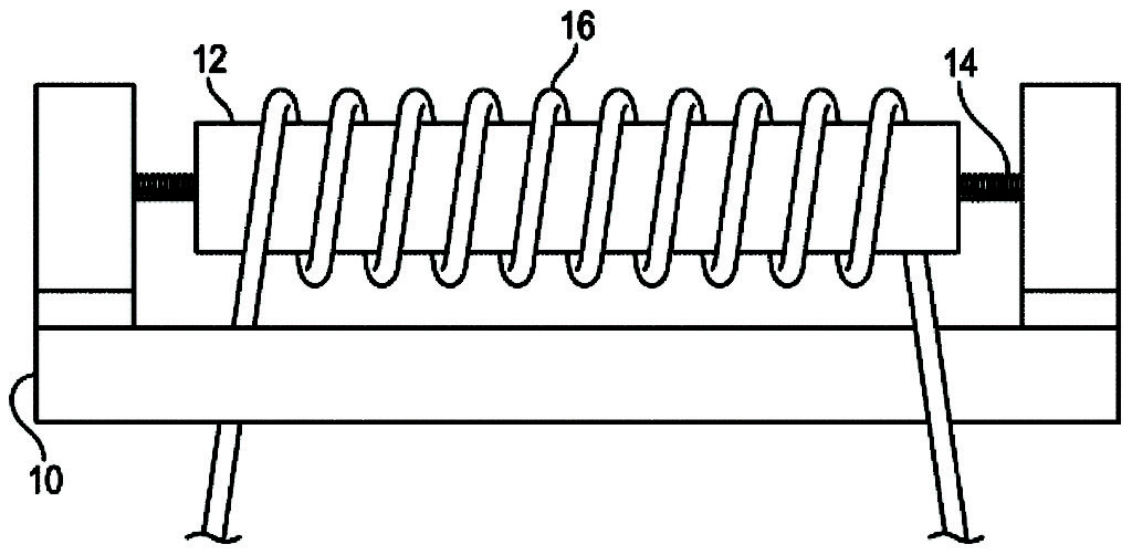 FIG. 1, an implementation of a resonant frequency power generator with a magnet and flexible connectors is illustrated.